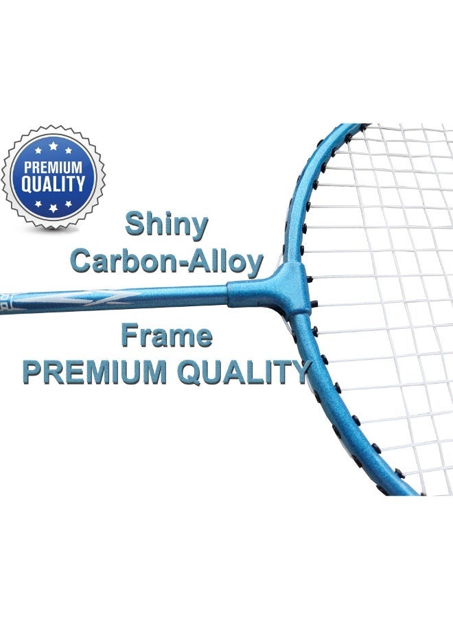 VersaMarts 2-Piece Badminton Racket Set - Lightweight & Durable | Superior Power & Precision | Perfect for Competitive Play (Blue) - Image 2